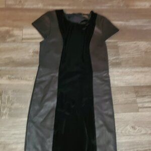 Alice + Olivia Leather Black Dress with velvet